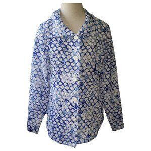 CT1626 Ethyl Blue and White button Down Top M